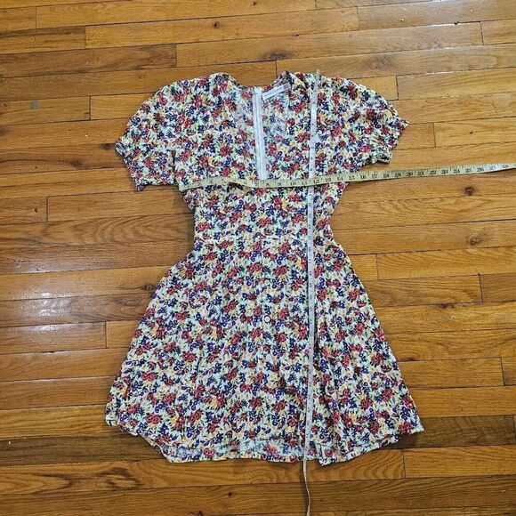 Faithfull The Brand Raphaela Floral Puff Sleeve Mini Dress Size 4 - Picture 8 of 8